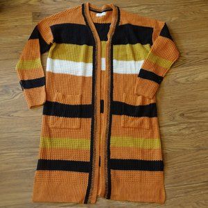 Full Circle Trends Autumn Colorblock Stripe Cardigan